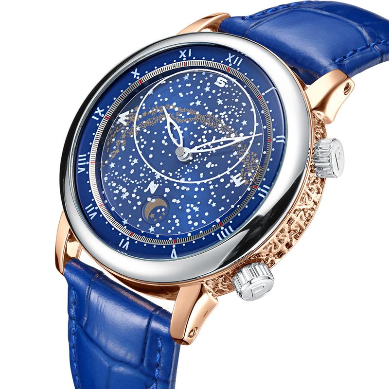 Starry Sky Moon Phase Men's Automatic Mechanical Watches Luxury Dress Waterproof Luminous Wrist Watches