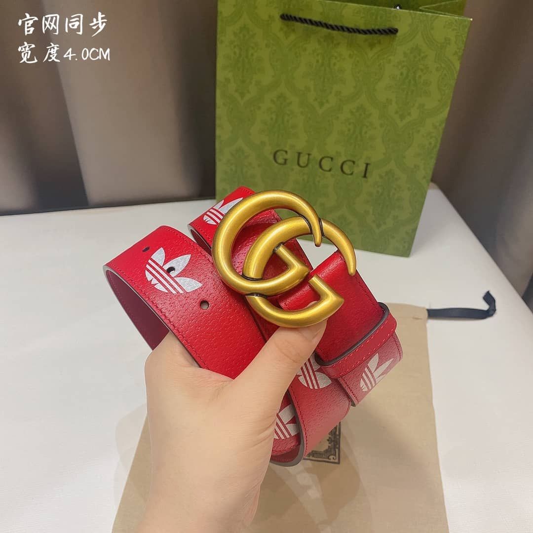 Gucci X Adidas GG Marmont Belt Red