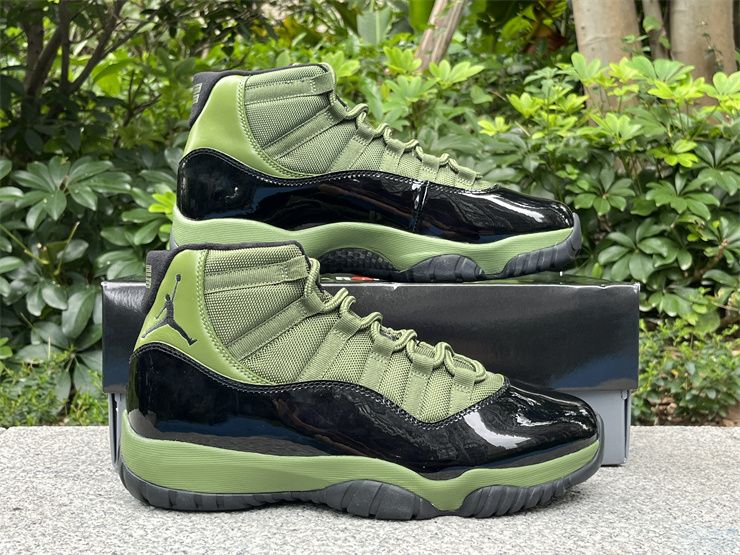 Men Air Jordan 11 Retro ARMY GREEN BLACK CT8012-300