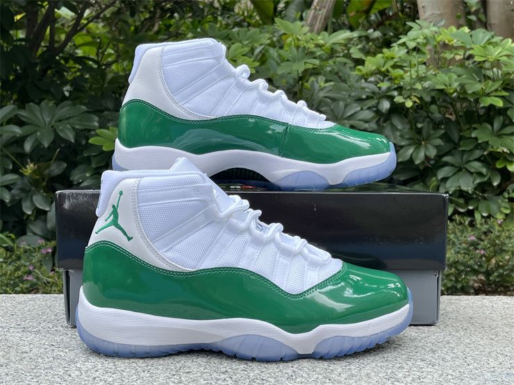 Air Jordan 11 Retro Lucky Green White Green Basketball Shoes CT8012-113