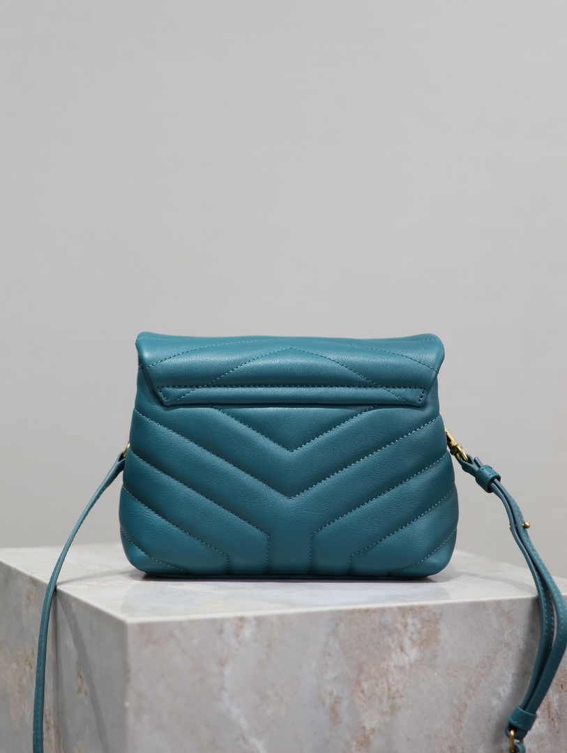Saint Laurent Women's YSL Loulou Toy Leather Shoulder Bag in Blue