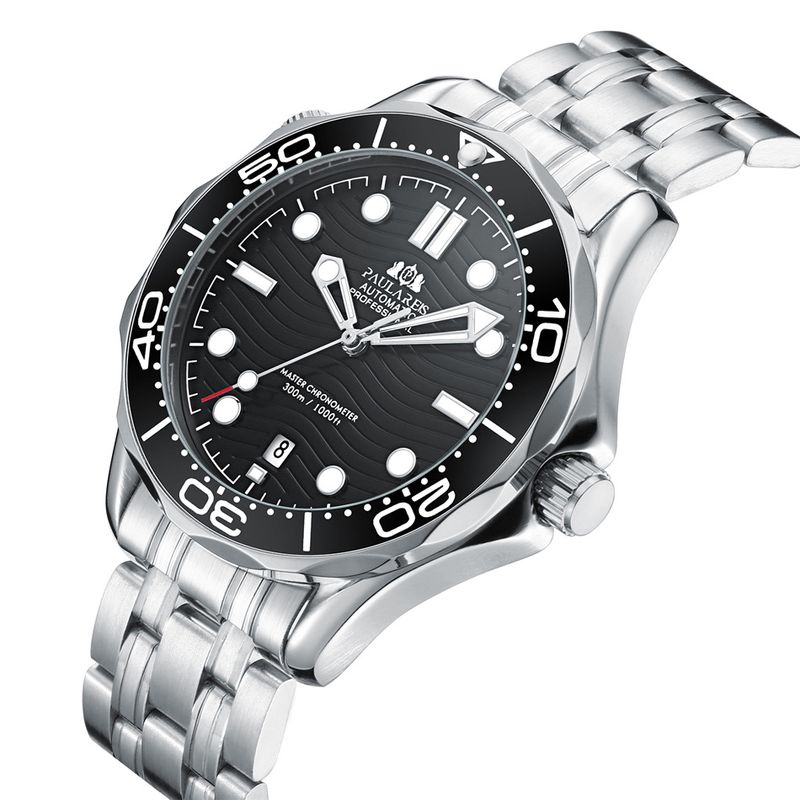 Automatic Mechanical Stainless Steel Casual Watch for Men