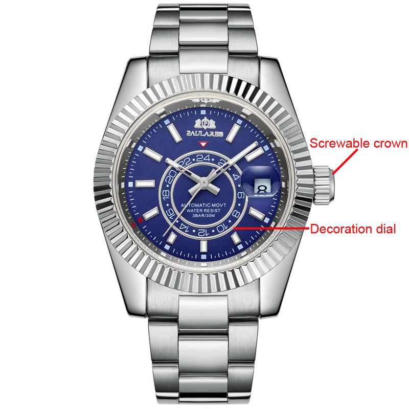 Automatic Mechanical Luminous Watch Stainless Steel Mens Wristwatches