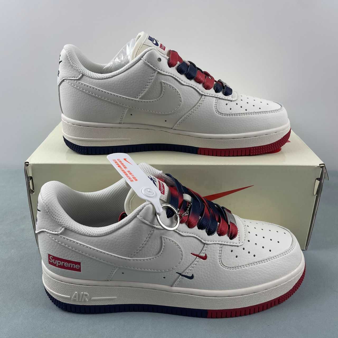 Nike Air Force 1 Low Supreme Off White Grey Red XZ6188-008