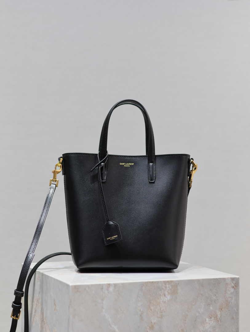 YSL Saint Laurent Mini Toy Leather Shopping Bag for Women Tote Bags in Black