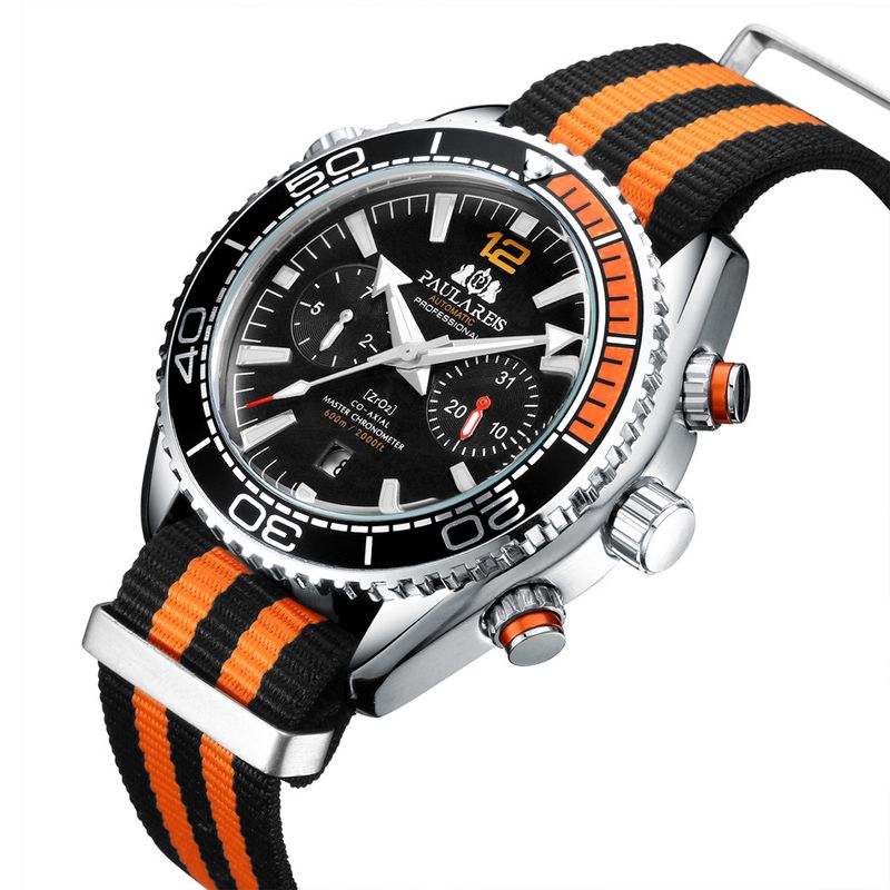 Automatic Canvas Nylon Strap Men's Mechanical Watch