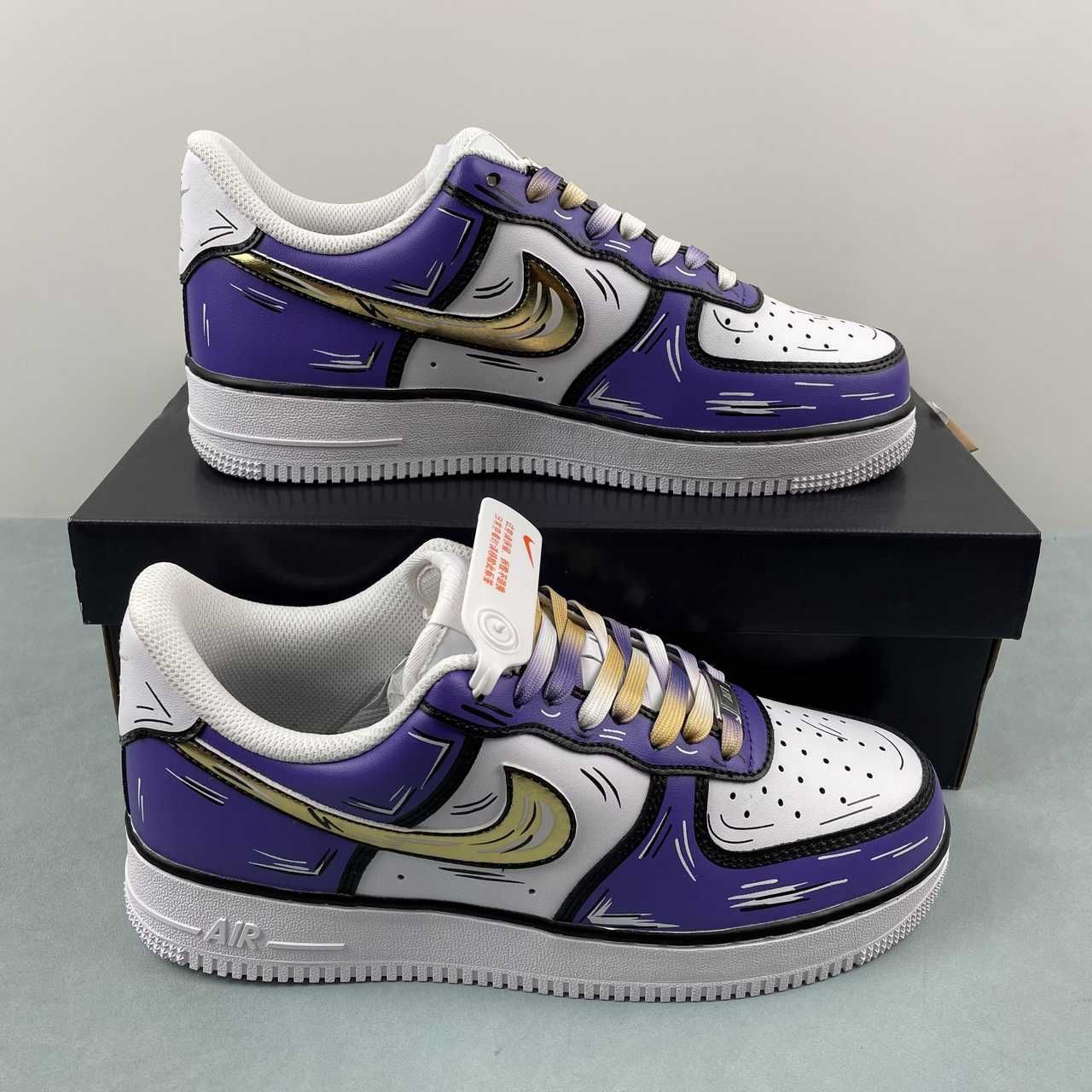 Nike Air Force 1 07 Low White Purple Metallic Gold CW2288-216