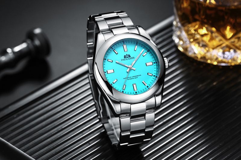 41mm Automatic Stainless Steel Watch with Luminous Hands