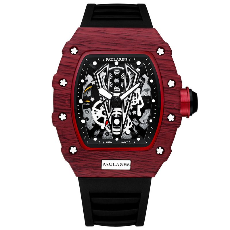 Automatic Men Mechanical Watch Rubber Strap Richard Fashion Trend Watches