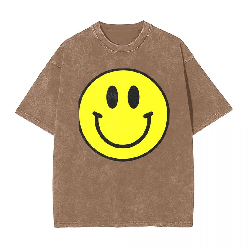 Smiley Face T-Shirt Vintage Happy Washed Tshirts ID735323431