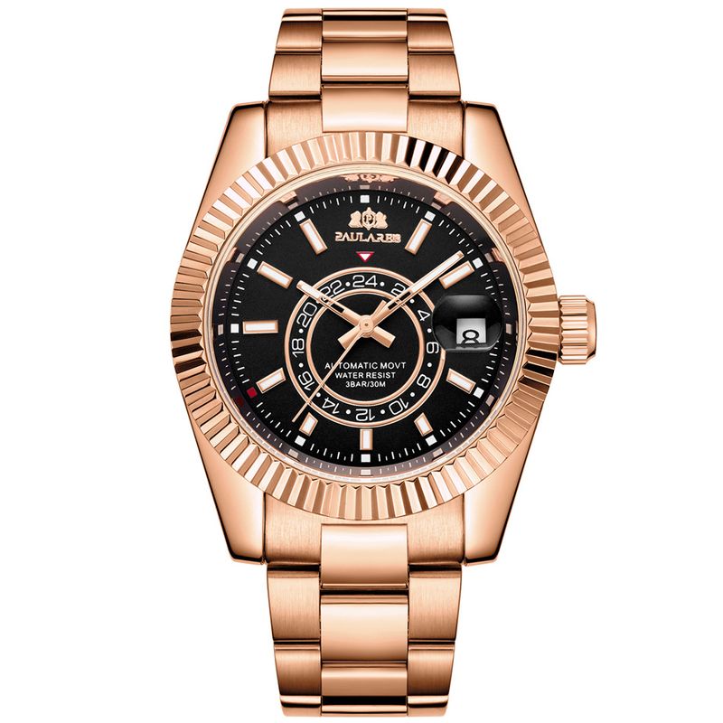 Automatic Mechanical Luminous Watch Stainless Steel Mens Wristwatches