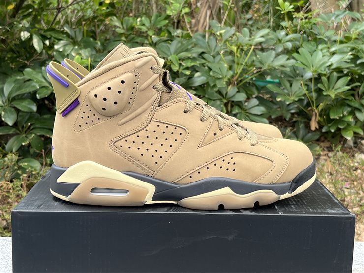 Cheap FD1643-300 Nike Air Jordan 6 Retro GORE-TEX Brown Kelp Men Basketball Shoes