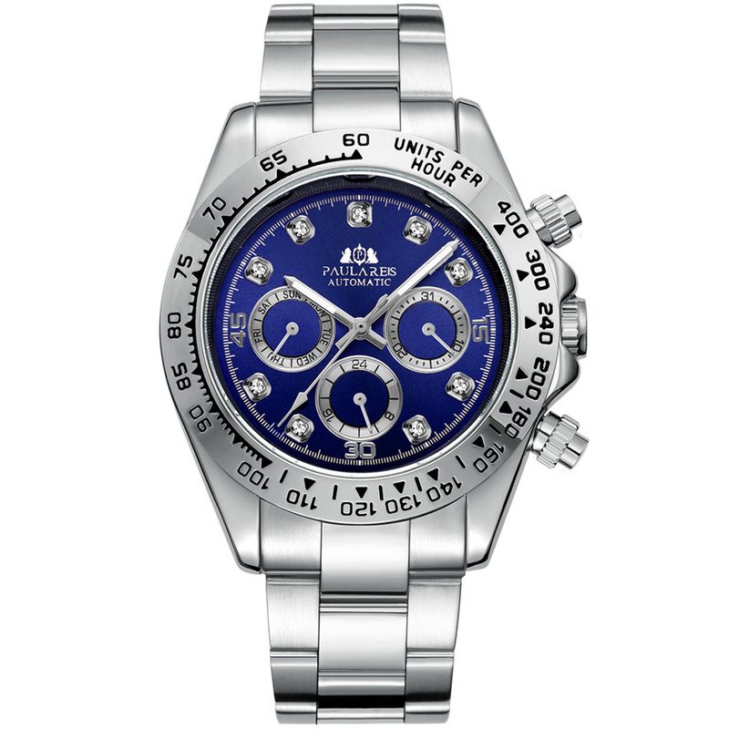 Fashion Luxury Automatic Watch For Men Chronograph Business Mechanical Watches with Diamond