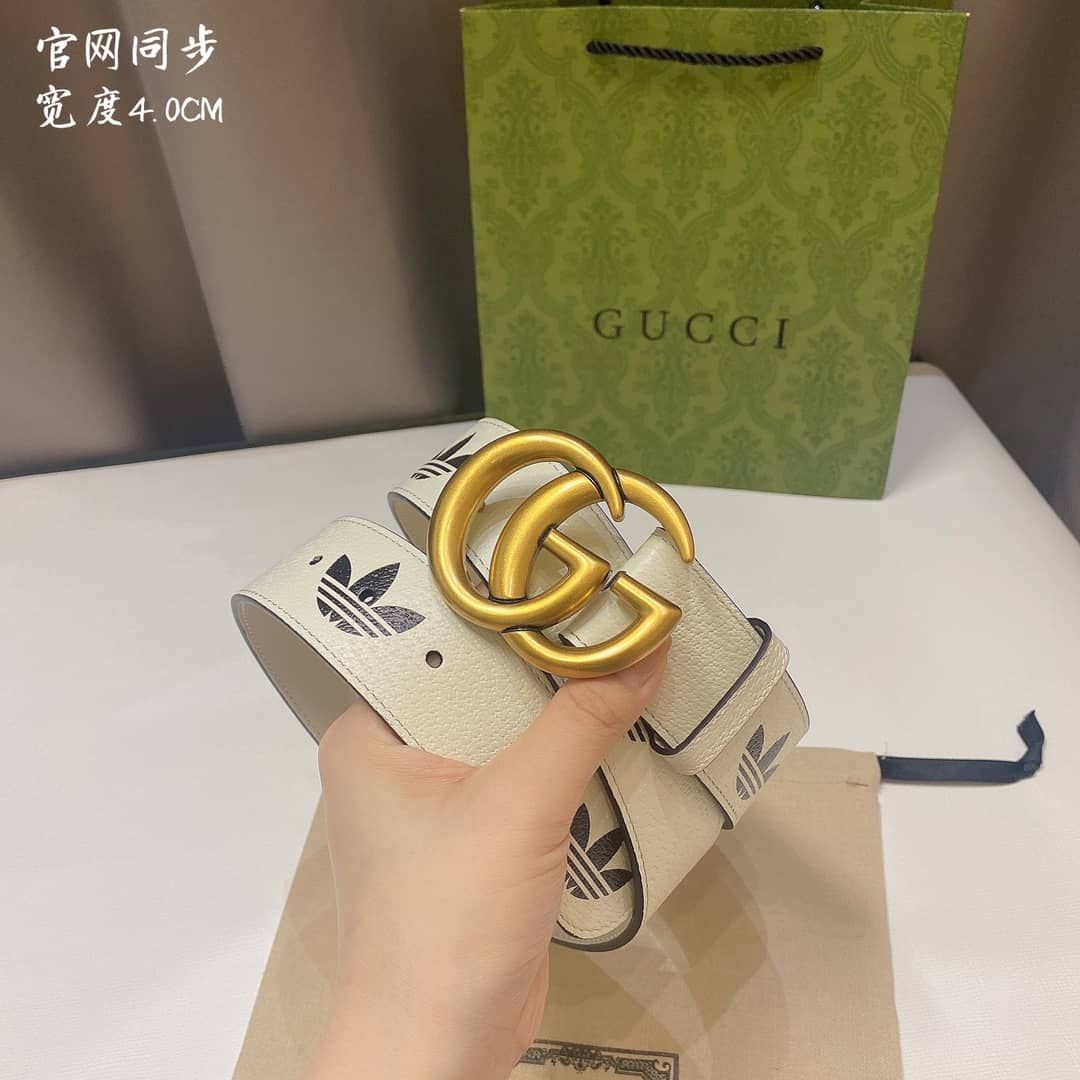 Gucci X Adidas GG Marmont Belt White
