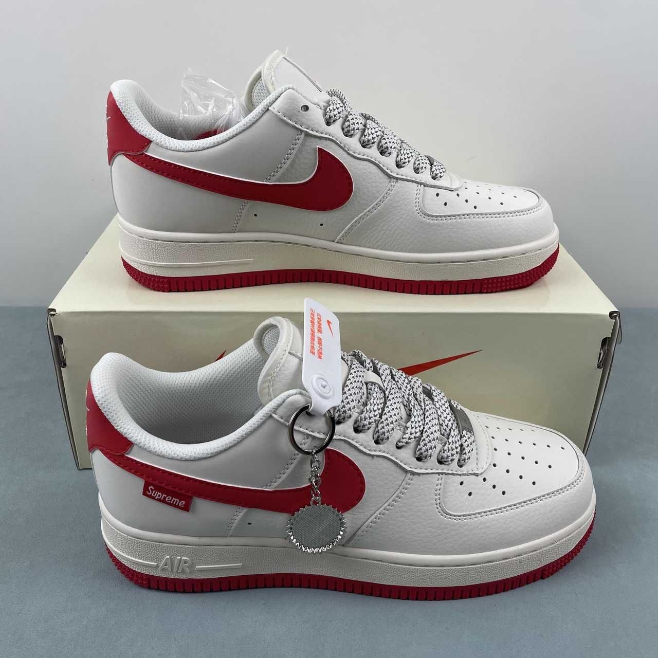 Supreme x Nike Air Force 1 07 Low White Red HD1968-026