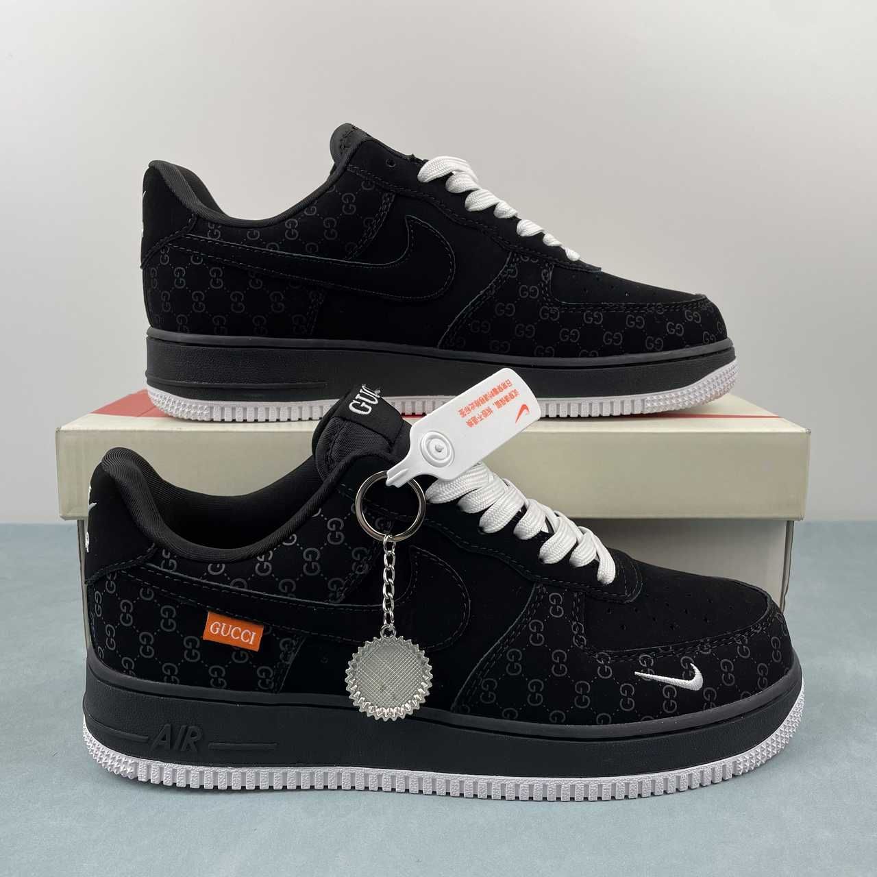 Nike x Gucci Air Force 1 Black Sneakers