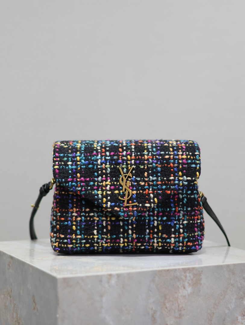 Saint Laurent Loulou Toy tweed crossbody bag YSL shoulder bag in colorful