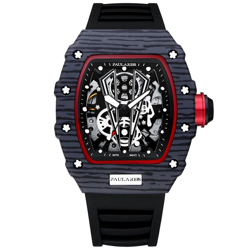 Automatic Men Mechanical Watch Rubber Strap Richard Fashion Trend Watches