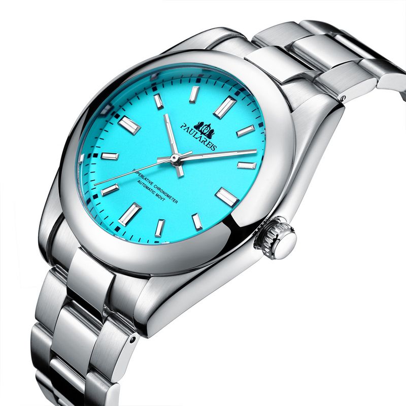 41mm Automatic Stainless Steel Watch with Luminous Hands