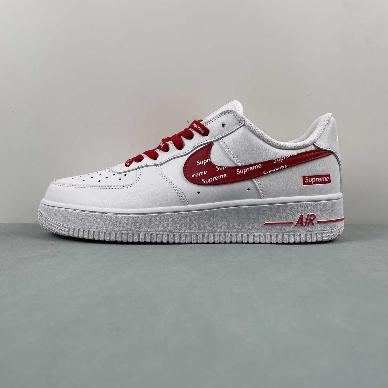 Nike Supreme x Air Force 1 Low White Speed Red CU9225-101