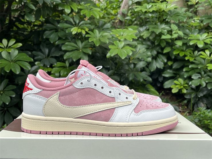 Travis Scott x Air Jordan 1 Low White Pink DM7866-600 Cheap Sneakers