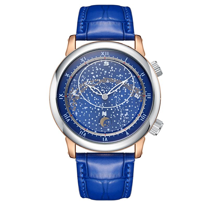 Starry Sky Moon Phase Men's Automatic Mechanical Watches Luxury Dress Waterproof Luminous Wrist Watches
