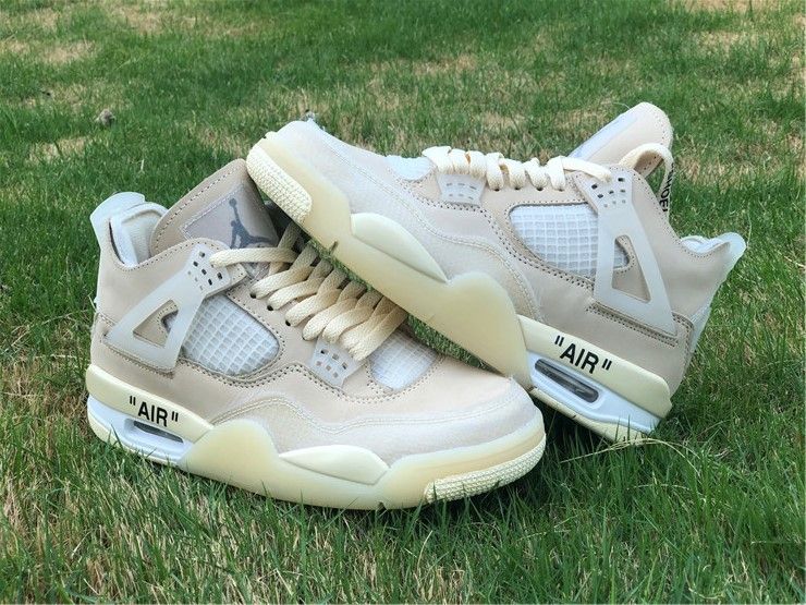 Cheap Off-White x Air Jordan 4 Sail CV9388-100 Sneakers