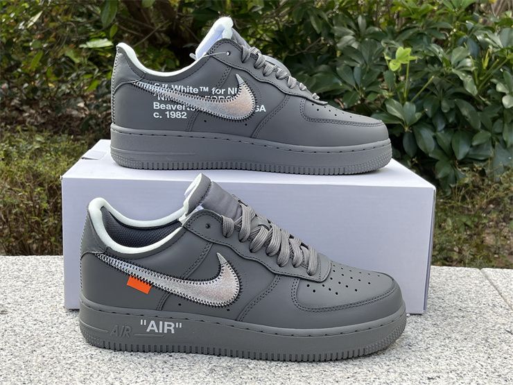 Off White X Air Force 1 Low Ghost Grey metallic Silver DX1419-500