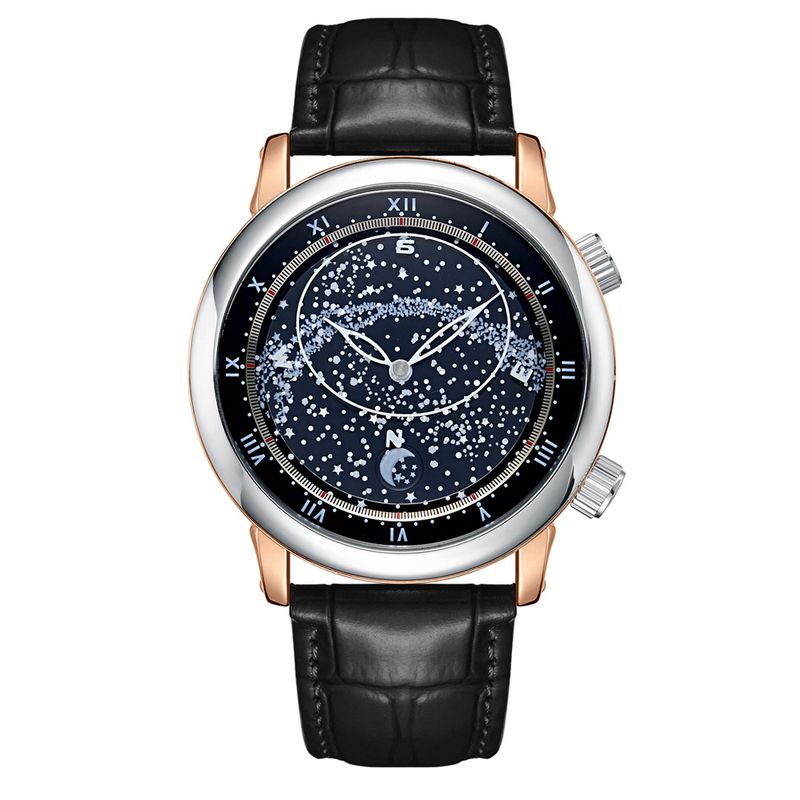 Starry Sky Moon Phase Men's Automatic Mechanical Watches Luxury Dress Waterproof Luminous Wrist Watches