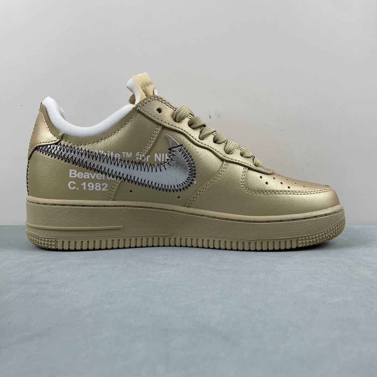 Off White x Nike Air Force 1 07 Low Metal Gold OW Silver DX1419-900