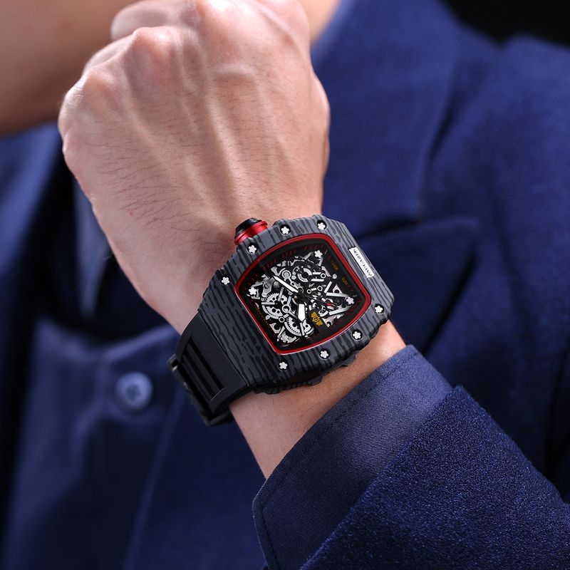 Automatic Men Mechanical Watch Rubber Strap Richard Fashion Trend Watches