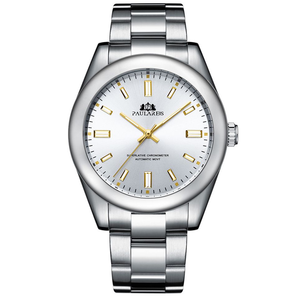 41mm Automatic Stainless Steel Watch with Luminous Hands