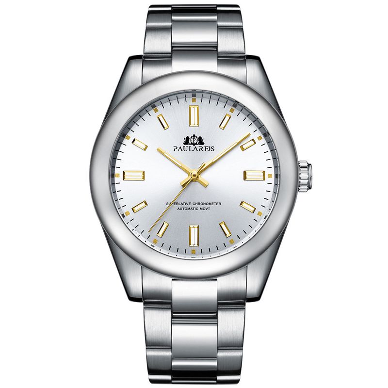 41mm Automatic Stainless Steel Watch with Luminous Hands