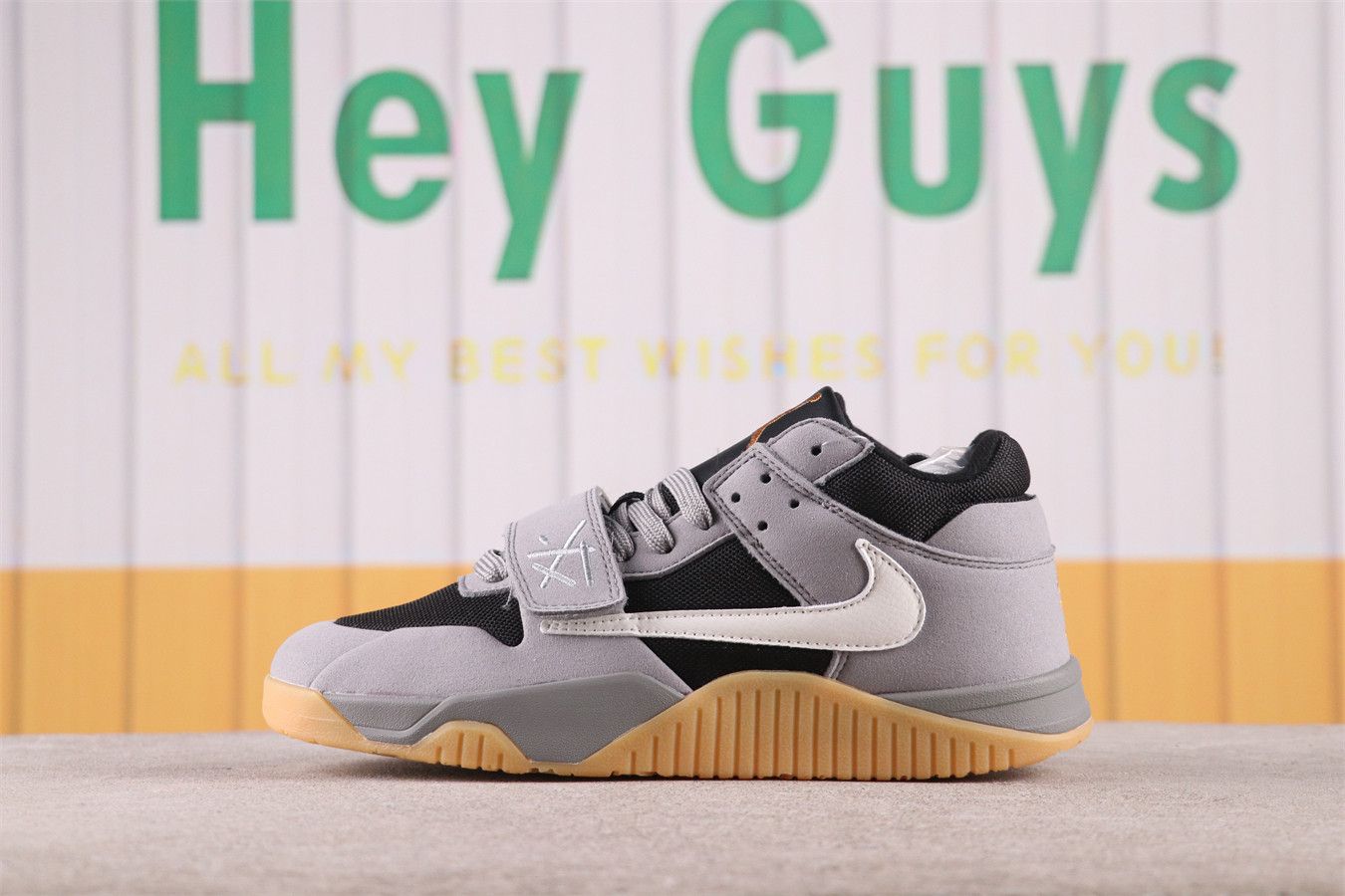 $79 Travis Scott x Air Jordan Cut The Check Grey White Black FZ8117-104