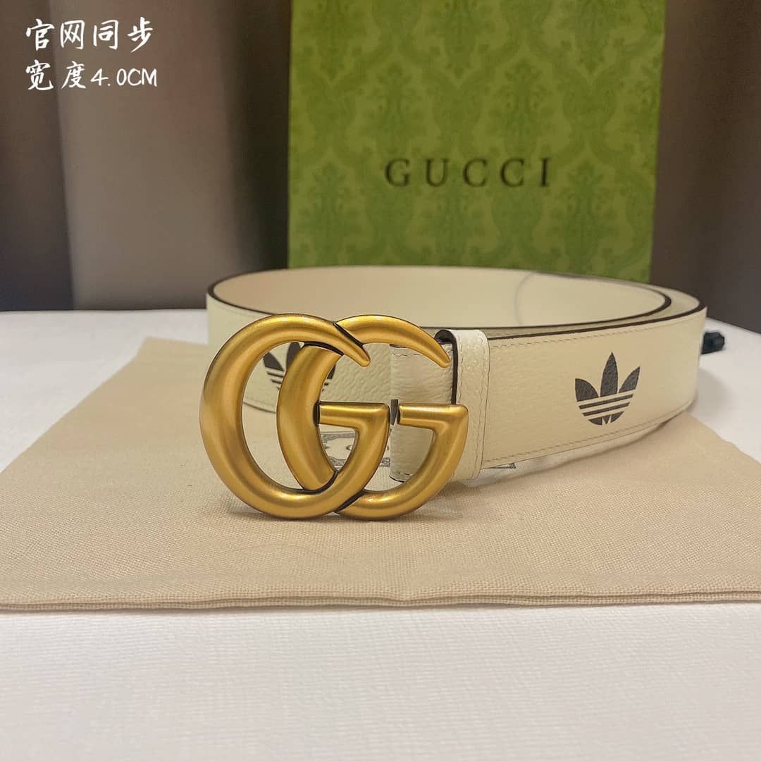 Gucci X Adidas GG Marmont Belt White