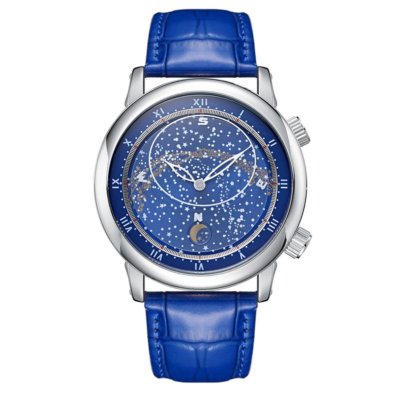 Starry Sky Moon Phase Men's Automatic Mechanical Watches Luxury Dress Waterproof Luminous Wrist Watches