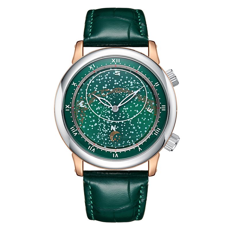 Starry Sky Moon Phase Men's Automatic Mechanical Watches Luxury Dress Waterproof Luminous Wrist Watches