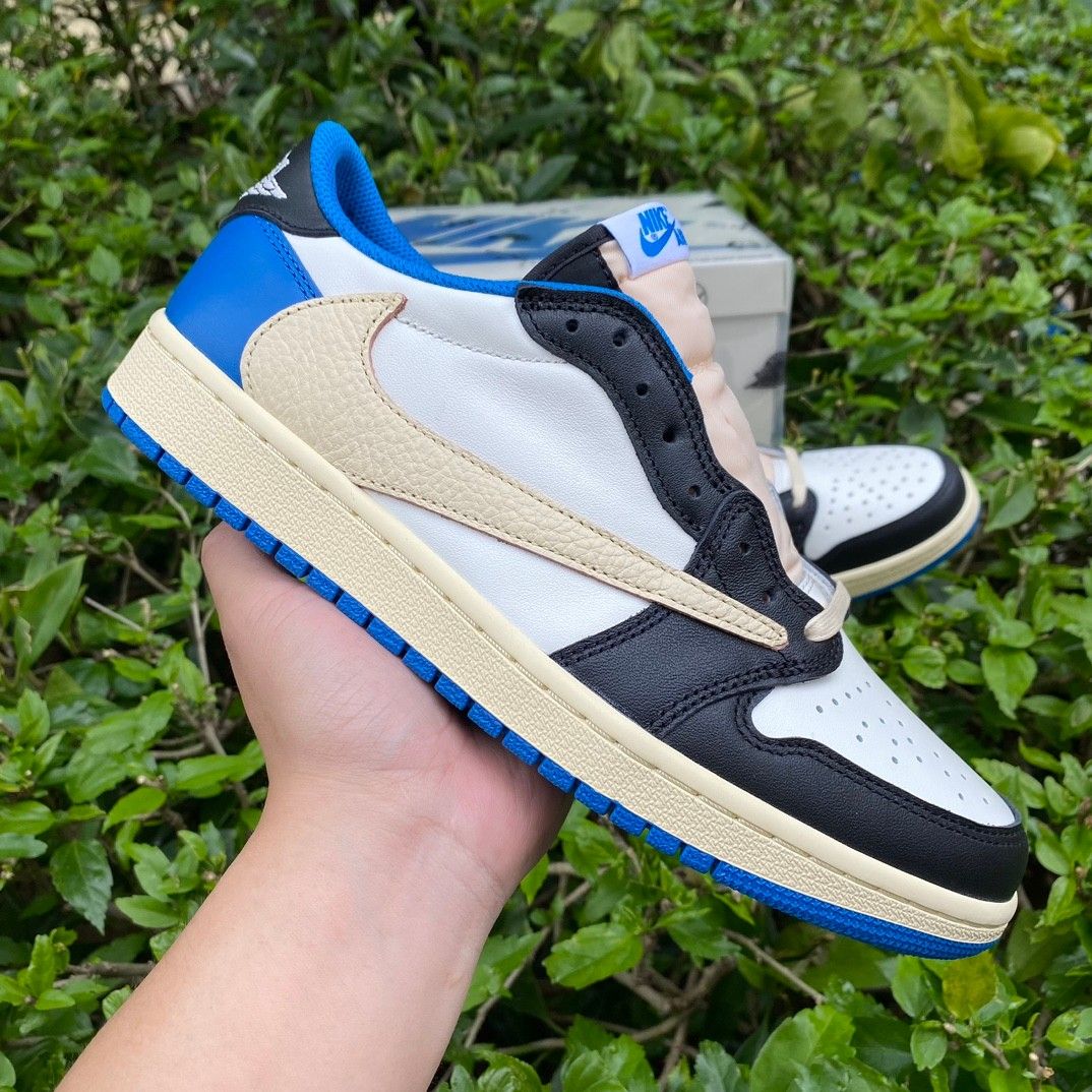 Fragment Design x Travis Scott x Air Jordan 1 Retro Low Basketball Shoes DM7866-140