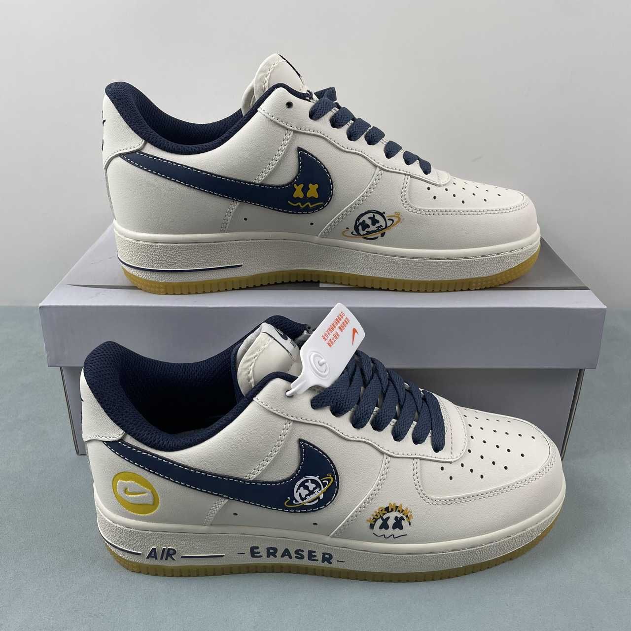Nike Air Force 1'07 Low Milky White Navy Yellow XC2351-033
