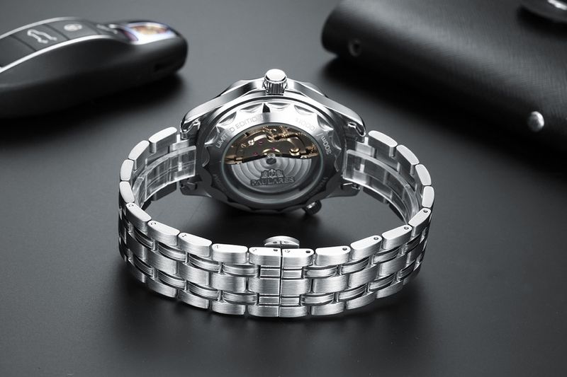 Automatic Mechanical Stainless Steel Casual Watch for Men