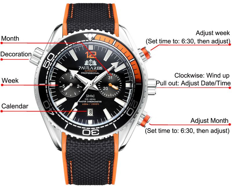 Automatic Canvas Nylon Strap Men's Mechanical Watch