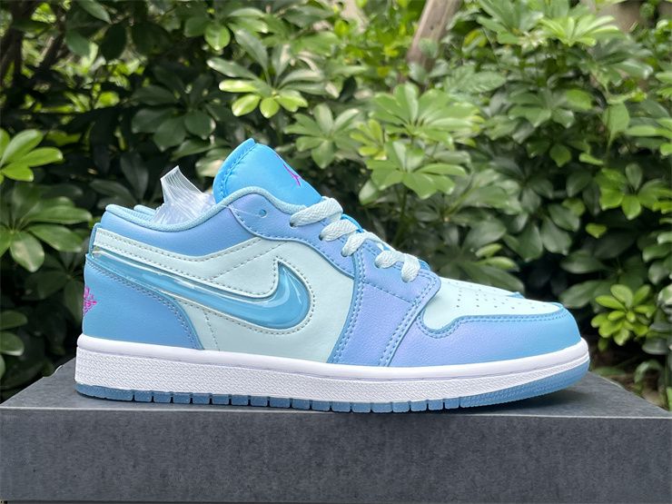 Cheap Air Jordan 1 Low White Aquarius Blue FN7366-400 Sneakers