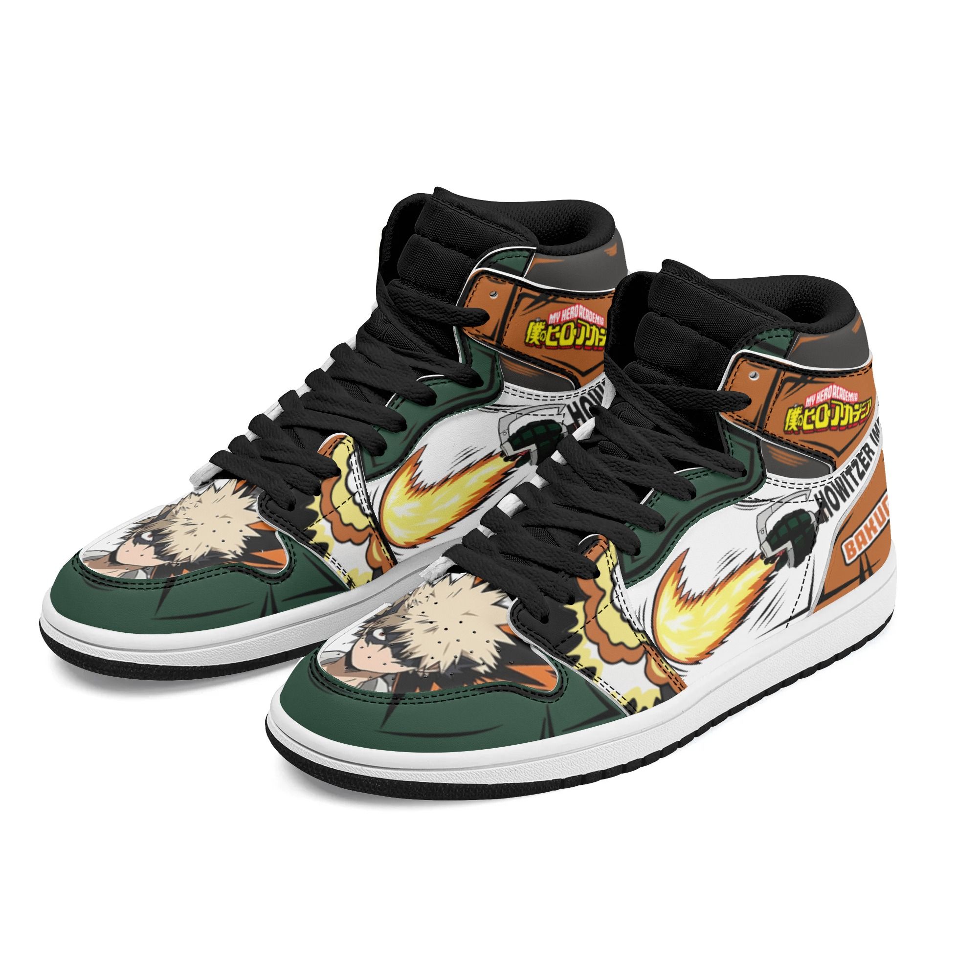 Men's Anime Shoes Bakugou Katsuki Cosplay My Hero Printed High Top Shoes Sneakers