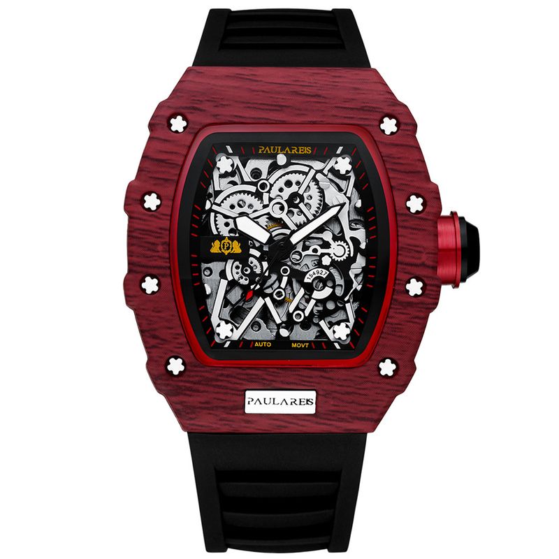 Automatic Men Mechanical Watch Rubber Strap Richard Fashion Trend Watches