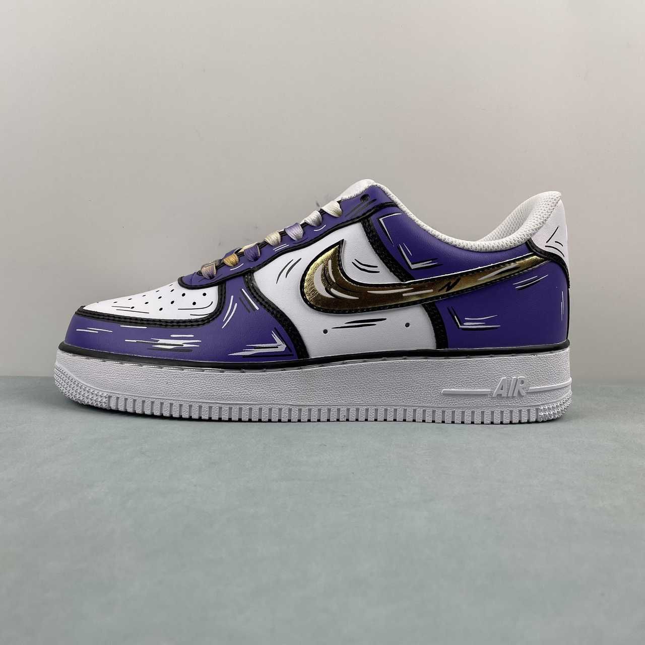 Nike Air Force 1 07 Low White Purple Metallic Gold CW2288-216