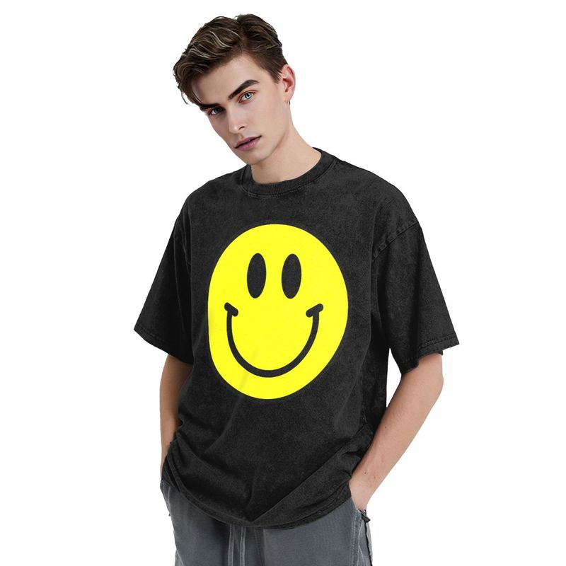 Smiley Face T-Shirt Vintage Happy Washed Tshirts ID735323431