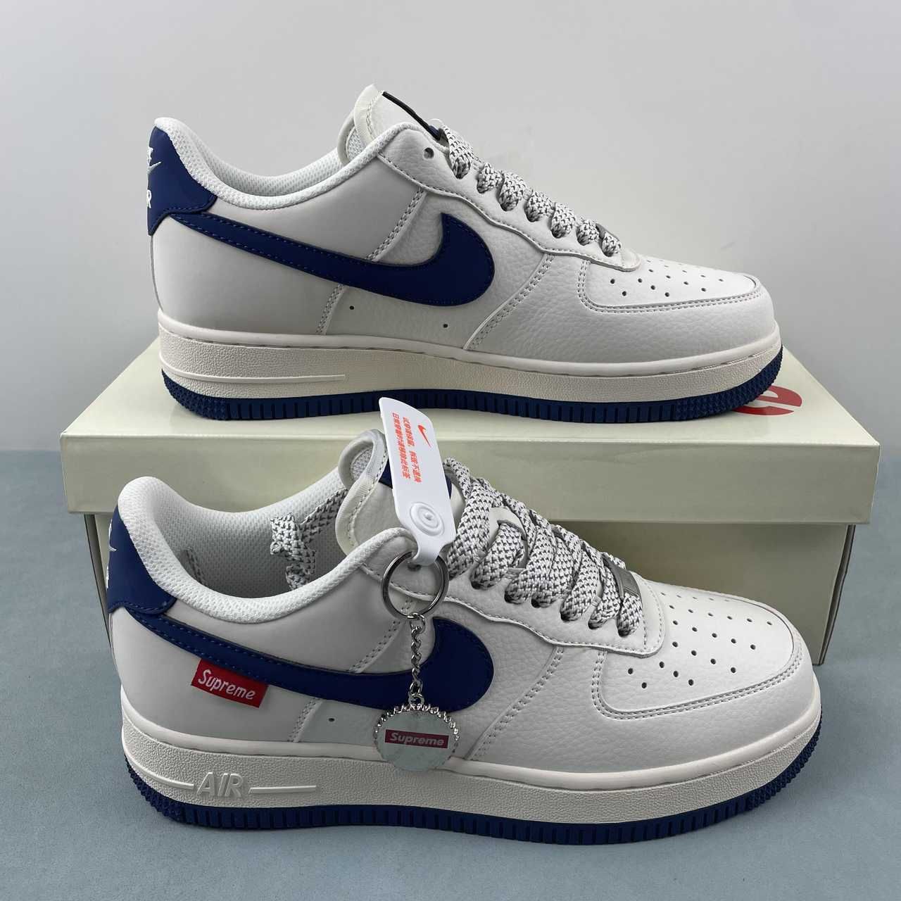 Supreme x Nike Air Force 1 07 Low White Blue Red HD1968-025