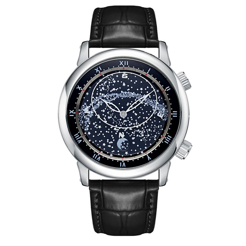 Starry Sky Moon Phase Men's Automatic Mechanical Watches Luxury Dress Waterproof Luminous Wrist Watches