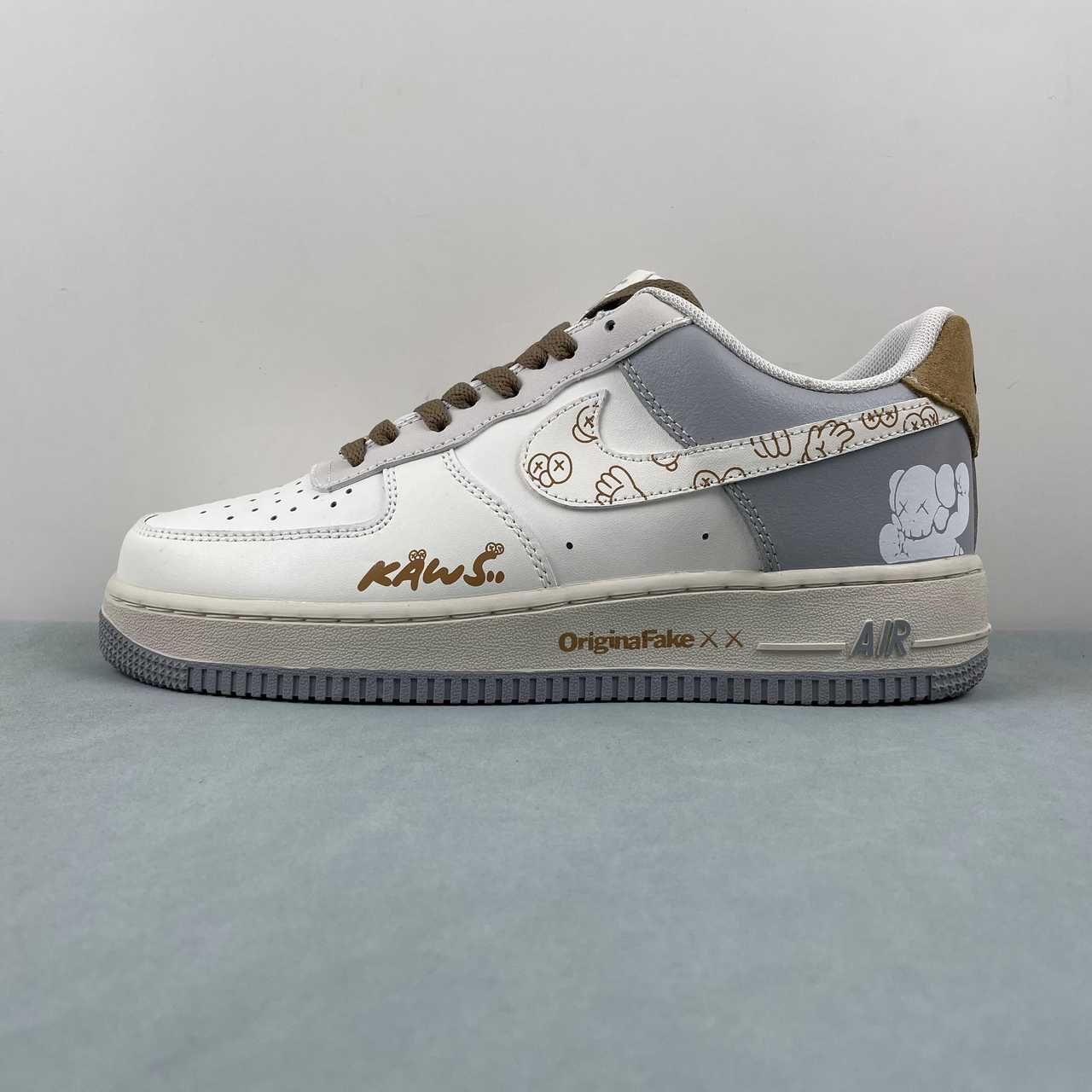 Kaws x Nike Air Force 1 07 Low Off White Grey Brown CW2288-702