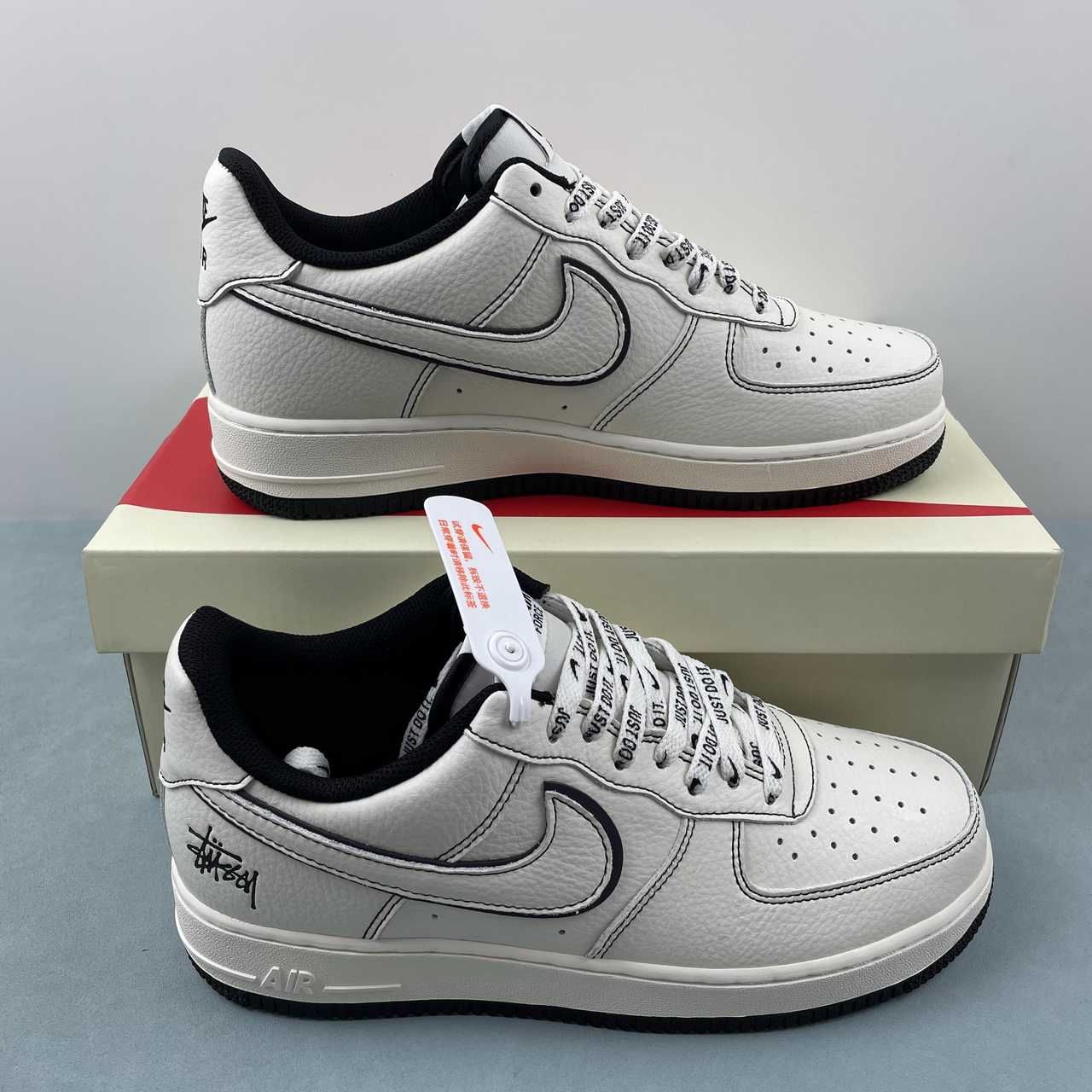 Stussy x Nike Air Force 1 Low Beige Black UN1635-702
